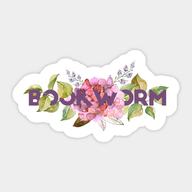 Floral BOOKWORM Sticker by literarylifestylecompany